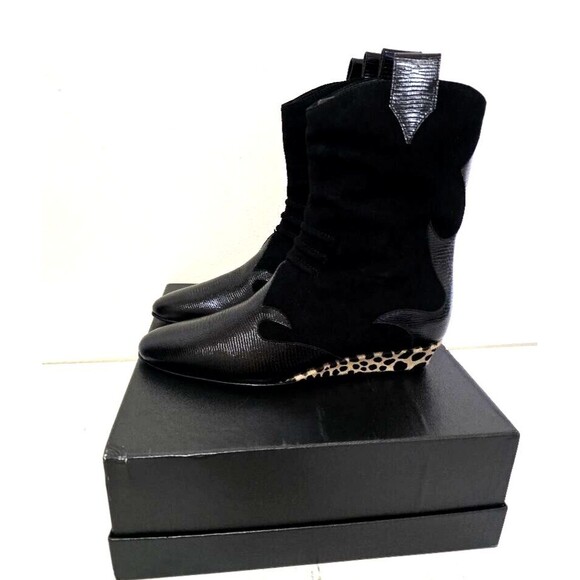 Giuseppe Zanotti Hadley Women's Black Leather Suede Fashion Boot Size 7.… - Picture 6 of 15